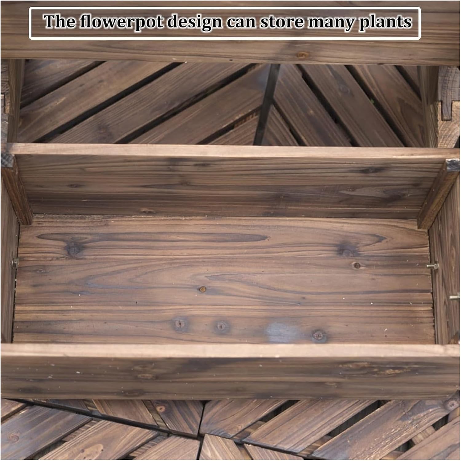 Plant Stand Indoor, Flower Display Stand, Two Layers Outdoor Potting Bench, Garden Workstation Table with Wheels,Lower Storage and Lattice Back