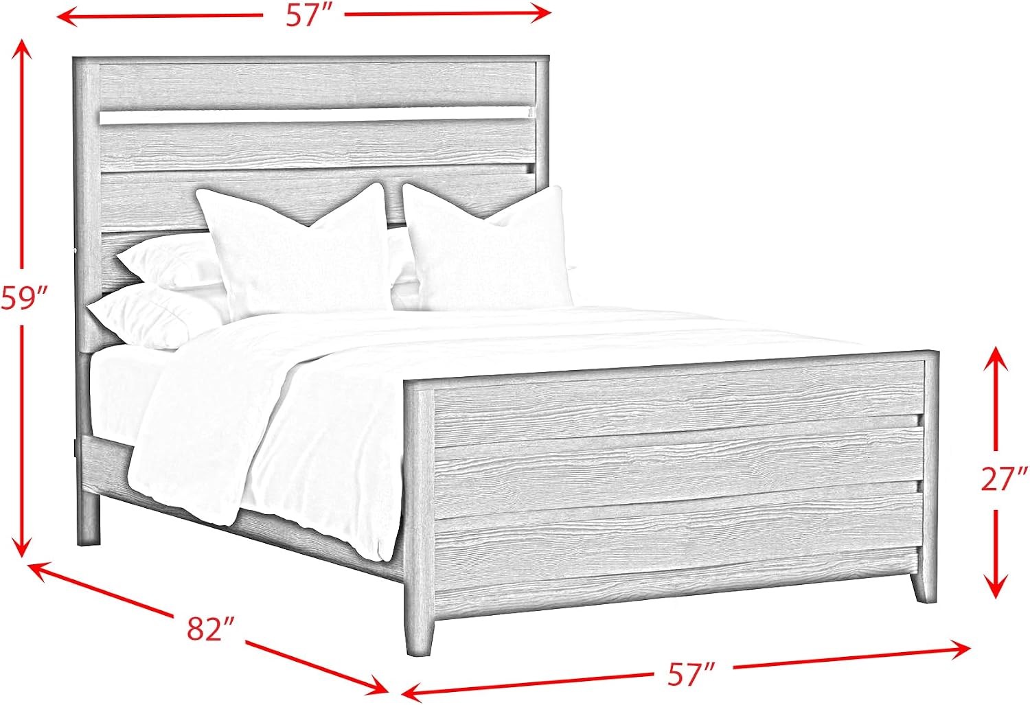 Picket House Chett Full 5PC Bedroom Set with LED in Black