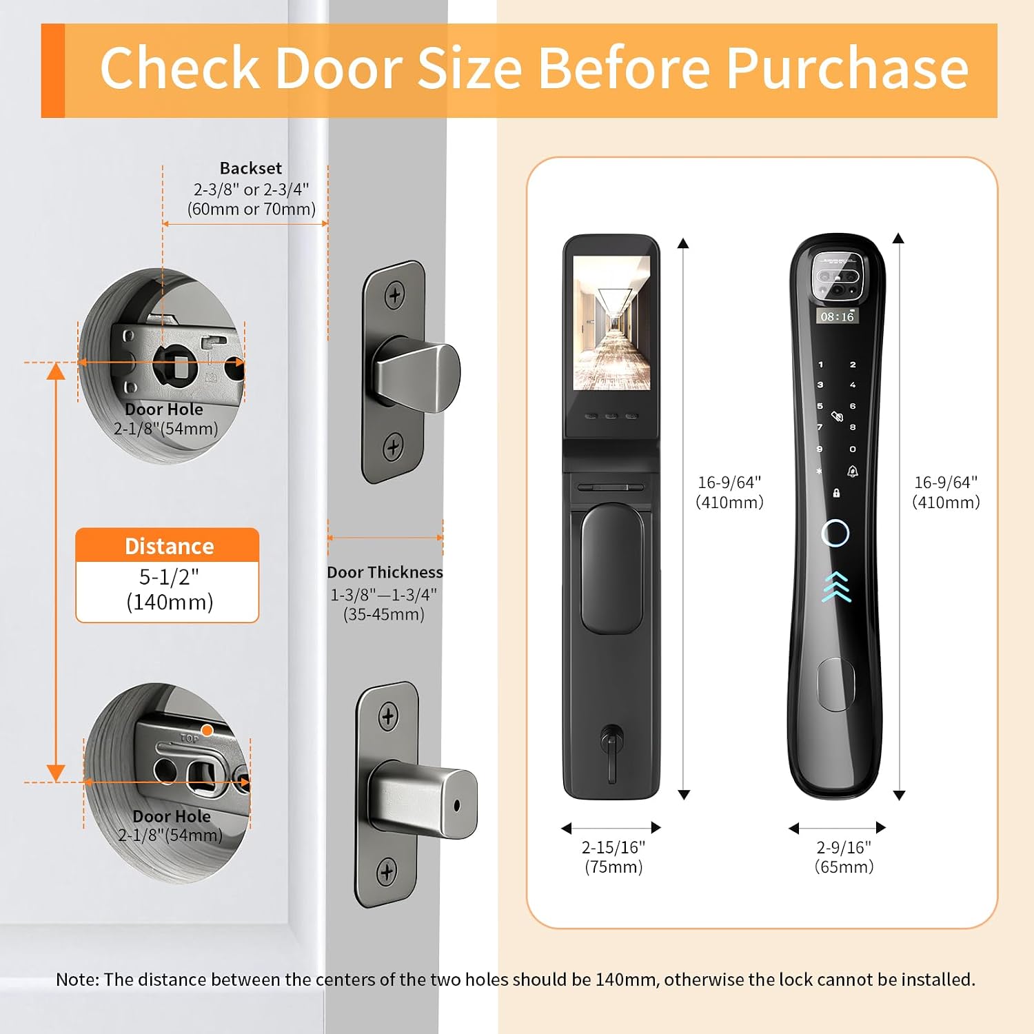 EIYSIE Smart Lock with Camera & Video Doorbell, 8-in-1 Keyless Entry Door Lock with Keypad, Smart Deadbolt for Front Door, Fingerprint Lock Built-in Wi-Fi, Voice Control & Remote Control, Two-Way Talk