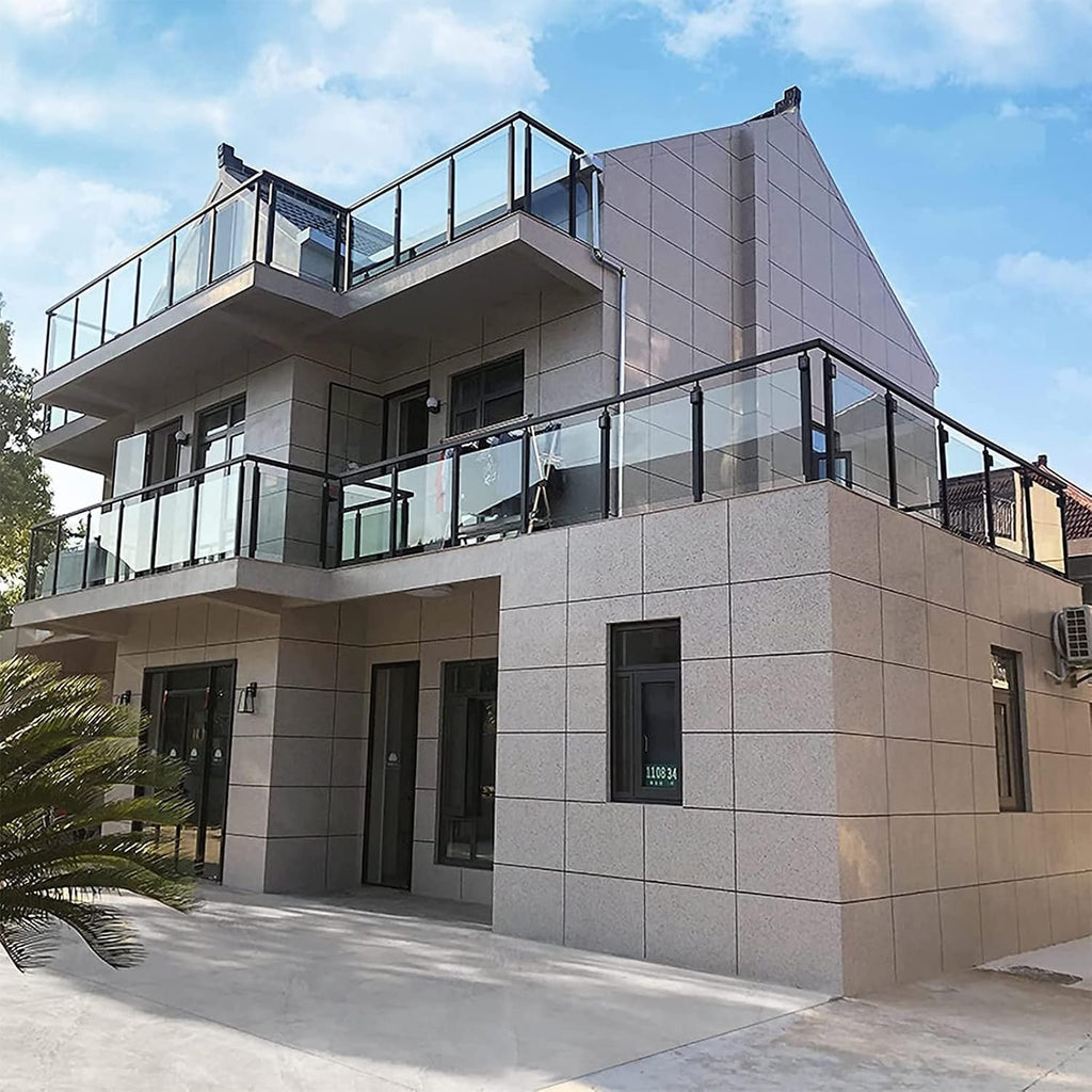 Glass Balustrade Post, 304 Stainless Steel Black Glass Railing Post can add handrails, Black Glass Panel Support for Railing/Patio Stairs/Indoor Staircase (Color : End Post, Size : Height-60cm/23.6i