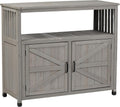 Wooden Potting Bench, Outdoor Patio Buffet Cabinet Sideboard with 2 Doors and 2 Open Shelves,Anti-Slip Foot Pads for Patio, Backyard, Garden