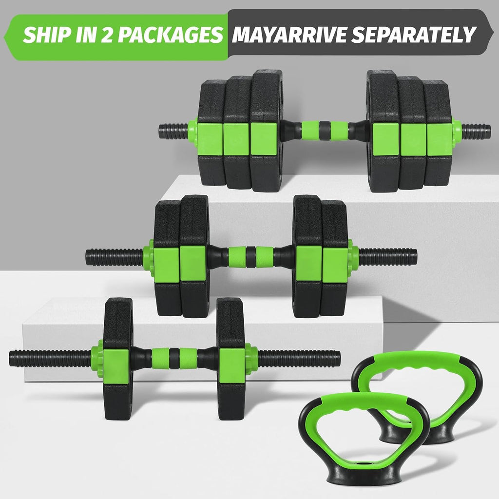 Adjustable Weight Set 88Lbs, 4-in-1 Dumbbell Set and Barbell Weight Set for Home Gym, Converts to Kettlebell & Push-Up Stand, Free Weights Dumbbells Set for Men & Women Full Body Workout