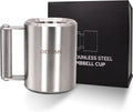 Heavy Coffee Mug Challenge 304 Stainless Steel Dumbbell Cups Silver Overweight Sports Water Cup for Fitness Training Arm Strength Prank Gift Home Gym Workout Equipment