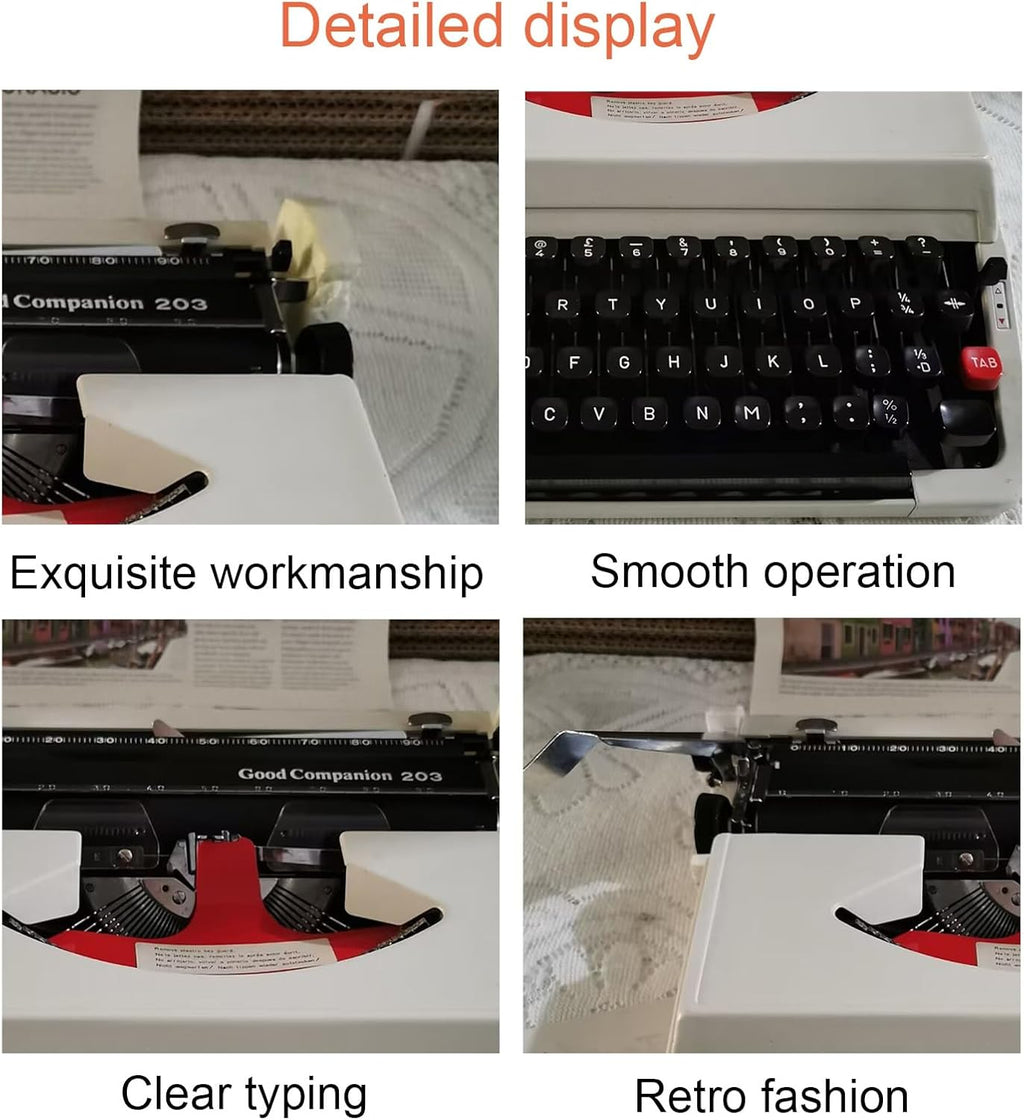 Old Fashioned Manual Typewriter, Classic and Antique Style, Antique Typewriter for Kids and Adults, Writers Literary Gift