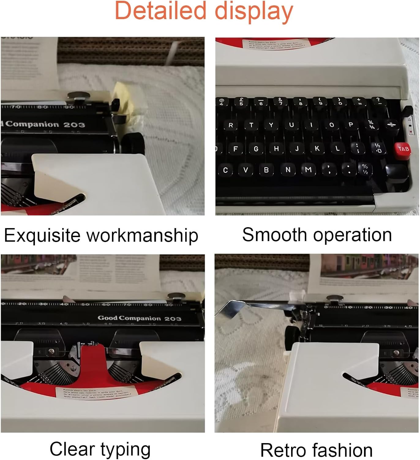 Old Fashioned Manual Typewriter, Classic and Antique Style, Antique Typewriter for Kids and Adults, Writers Literary Gift