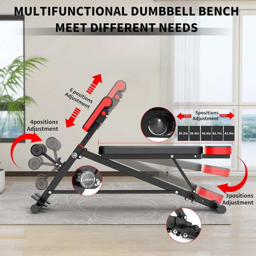K KiNGKANG Adjustable Weight Bench,Multi-Functional Roman Chair for Full All-in-One Body Workout Hyper Back Extension and Sit up