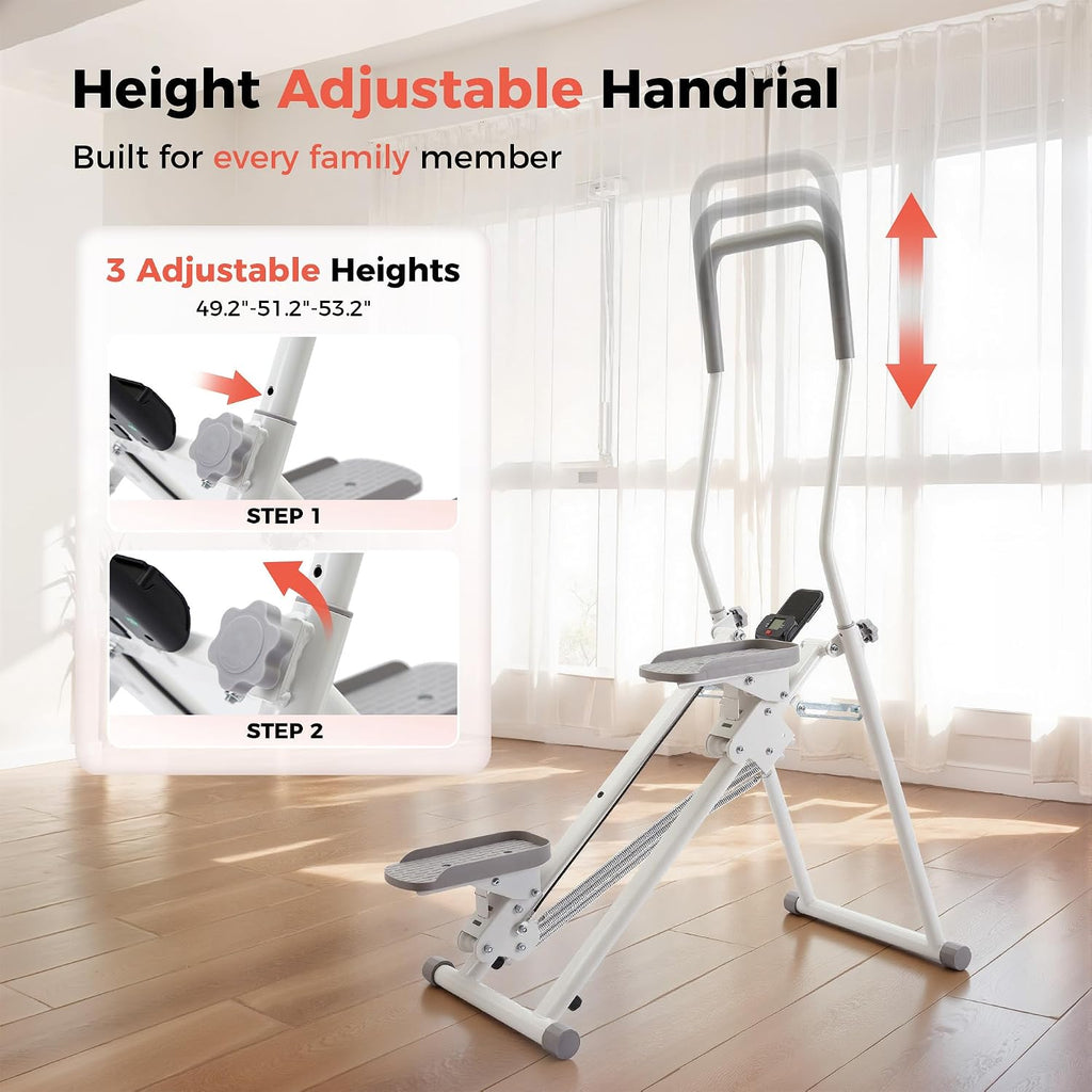 Stair Stepper for Home, Upgraded 3-Level Adjustable Resistance& Incline, Extra-Wide Non-Slip Pedals, LCD Counter with Phone Holder, 350 lbs Capacity