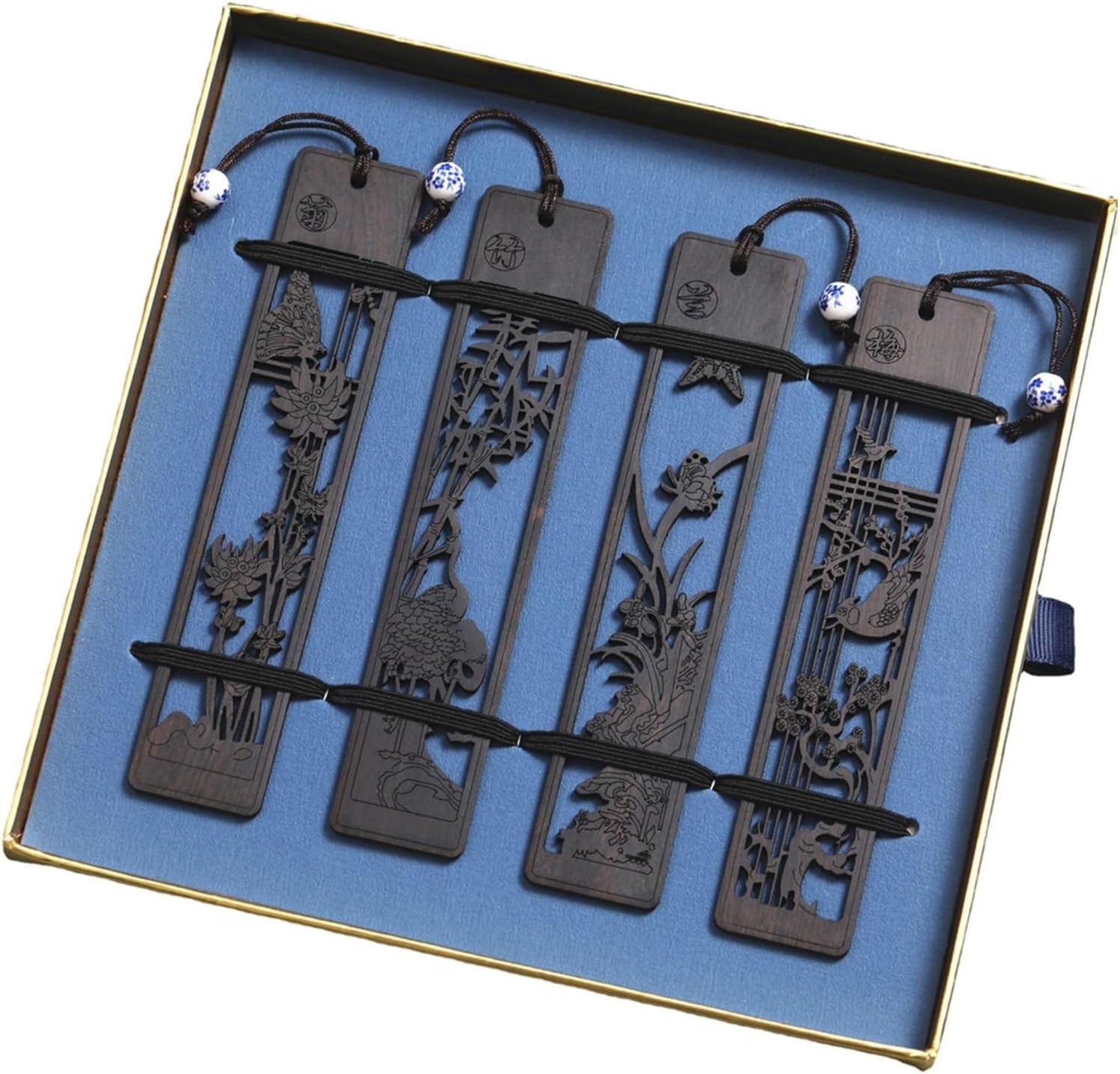 Carved Out Classical Chinese Wooden Literary Bookmark