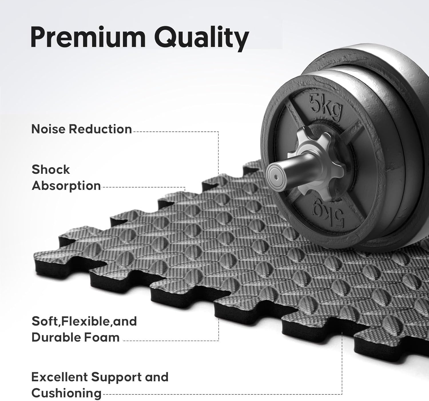36 Pack Home Gym Mat, Puzzle Exercise Mat, EVA Interlocking Foam Floor Tiles for Home Workout Equipment and Kids' Play Areas - Blue, 24 in x 24 in x ½ in - (Black, 36 Pack (144 SQ FT))