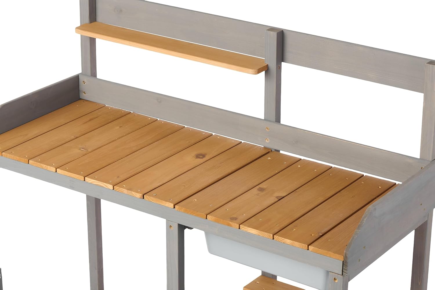42' Outdoor Wooden Potting Bench with Storage Cabinet - 220LBS Capacity Weather-Resistant Gardening Workstation Table, Portable Plant Potting Table for Backyard Patio Greenhouse Brown