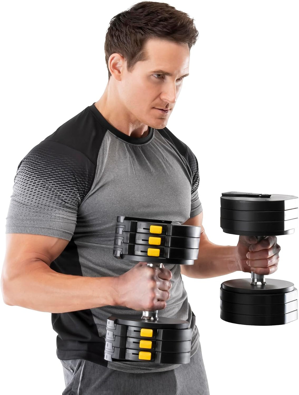 Marcy Adjustable Dumbbell System – 6-in-1 Free Weights for Home Gym, 50 lbs Single or 100 lbs Pair Options for Strength Training
