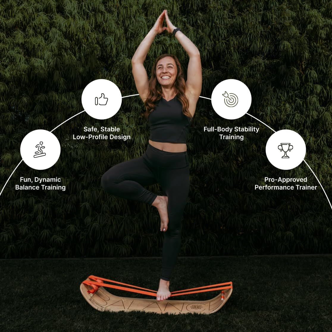 GIBBON SlackBoard - GiBoard Balance Board Kids & Adults - Slackline Balance Trainer - Slack Board Core Workout Equipment Home Gym Training - Standing Desk Exercise - Yoga, Agility, Pilates & More