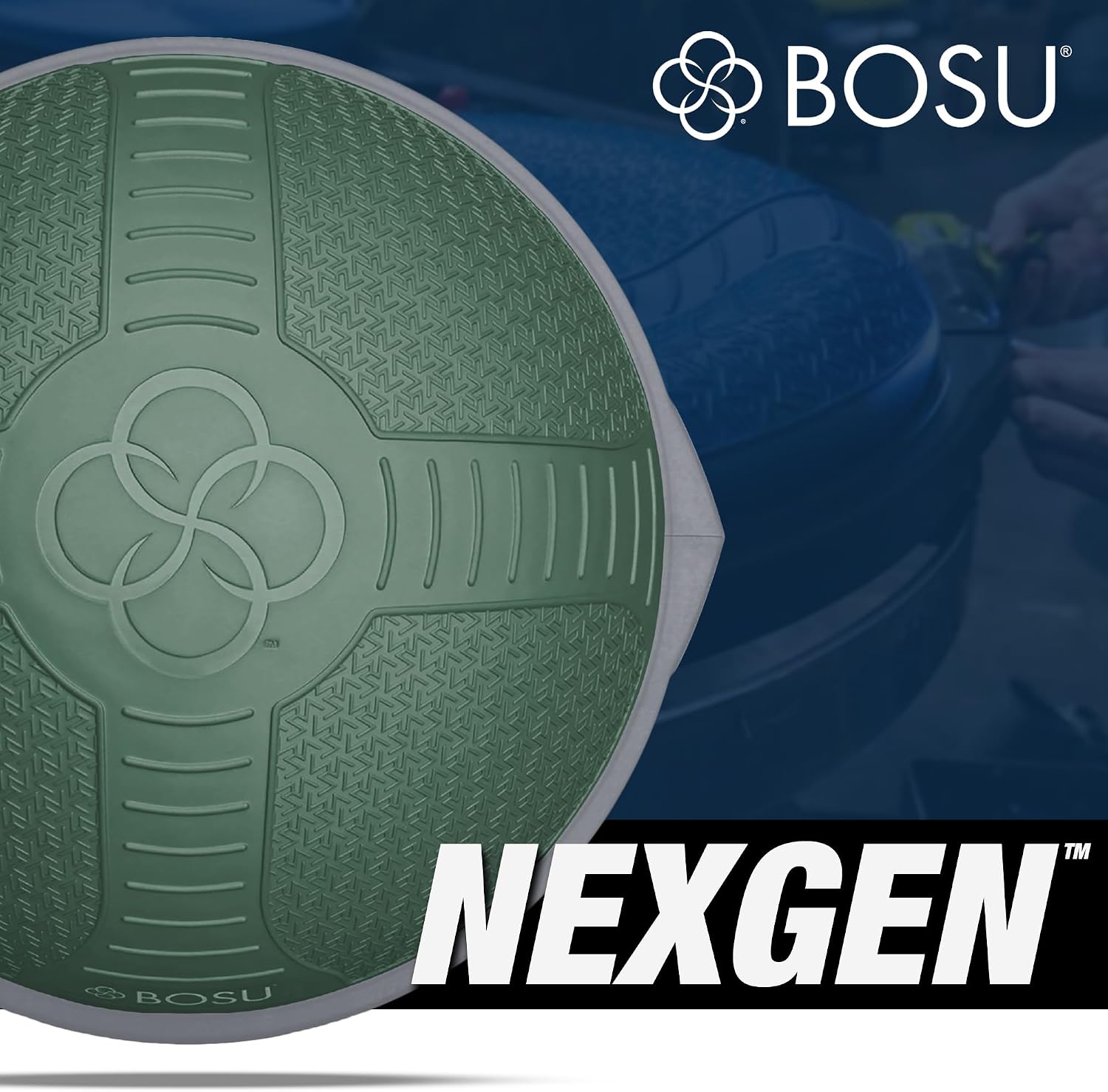 BOSU Nexgen Balance Trainer, Half-Ball Training Equipment, 65 cm Diameter, 300 lb Capacity - Burst-Resistant Stability Exercise Tool w/Non-Slip Base, Includes Hand Pump, Commercial-Grade