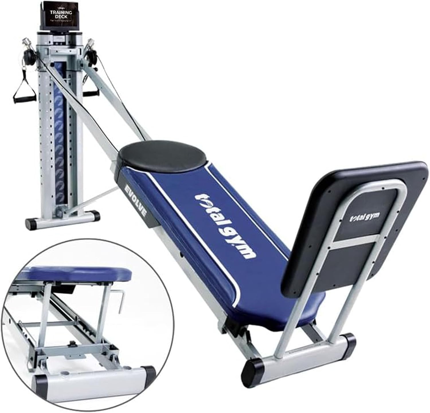 Total Gym Evolve, Incline Bodyweight Training Home Exercise Machine w/ Adjustable Glideboard, 16 Levels of Resistance, & Deluxe Squat Stand