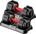 Adjustable Dumbbell Set, 10-in-1 25LB/55LB Ajustable Dumbbells with Safe Locking System, Enclosed Storage Tray, 1 Sec Fast Adjustment, Comfortable Non-Slip Textured Grip, Suitable for Home Gym Workouts Men and Women