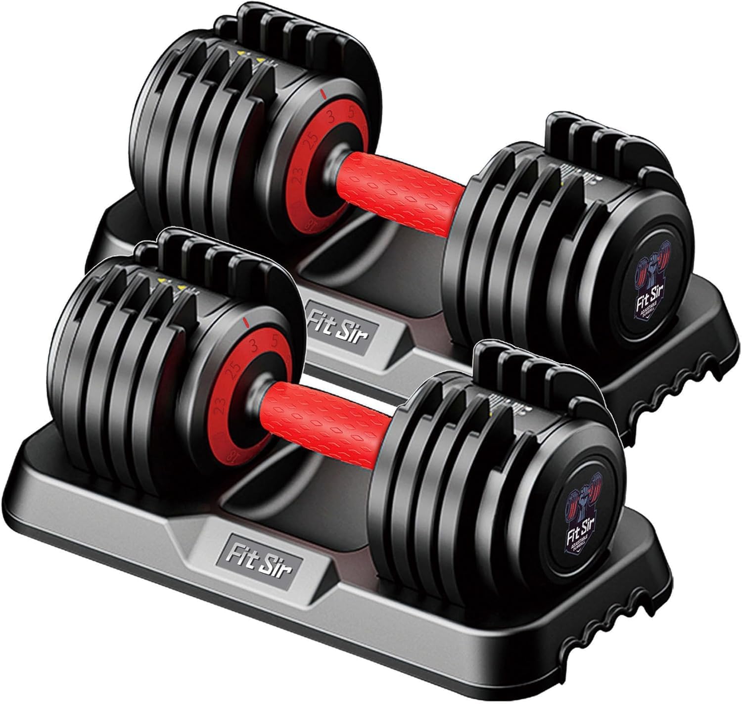 Adjustable Dumbbell Set, 10-in-1 25LB/55LB Ajustable Dumbbells with Safe Locking System, Enclosed Storage Tray, 1 Sec Fast Adjustment, Comfortable Non-Slip Textured Grip, Suitable for Home Gym Workouts Men and Women