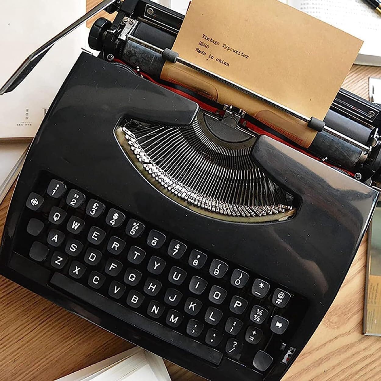 Classic Nostalgia Typewriter,Traditional Portable Manual Typewriter,Normal Use Vintage Typewriter,Literary Retro Collection Gift for Notes, Letters, Creative Writing