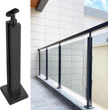Black Glass Railing Post，Stainless Steel Glass Fence Pole for Balcony Fencing/Glass Panels Post(Color : Corner Post, Size : 95cm/37.4 in) (Color : Mid Post, Size : Height-105cm/41.3in)