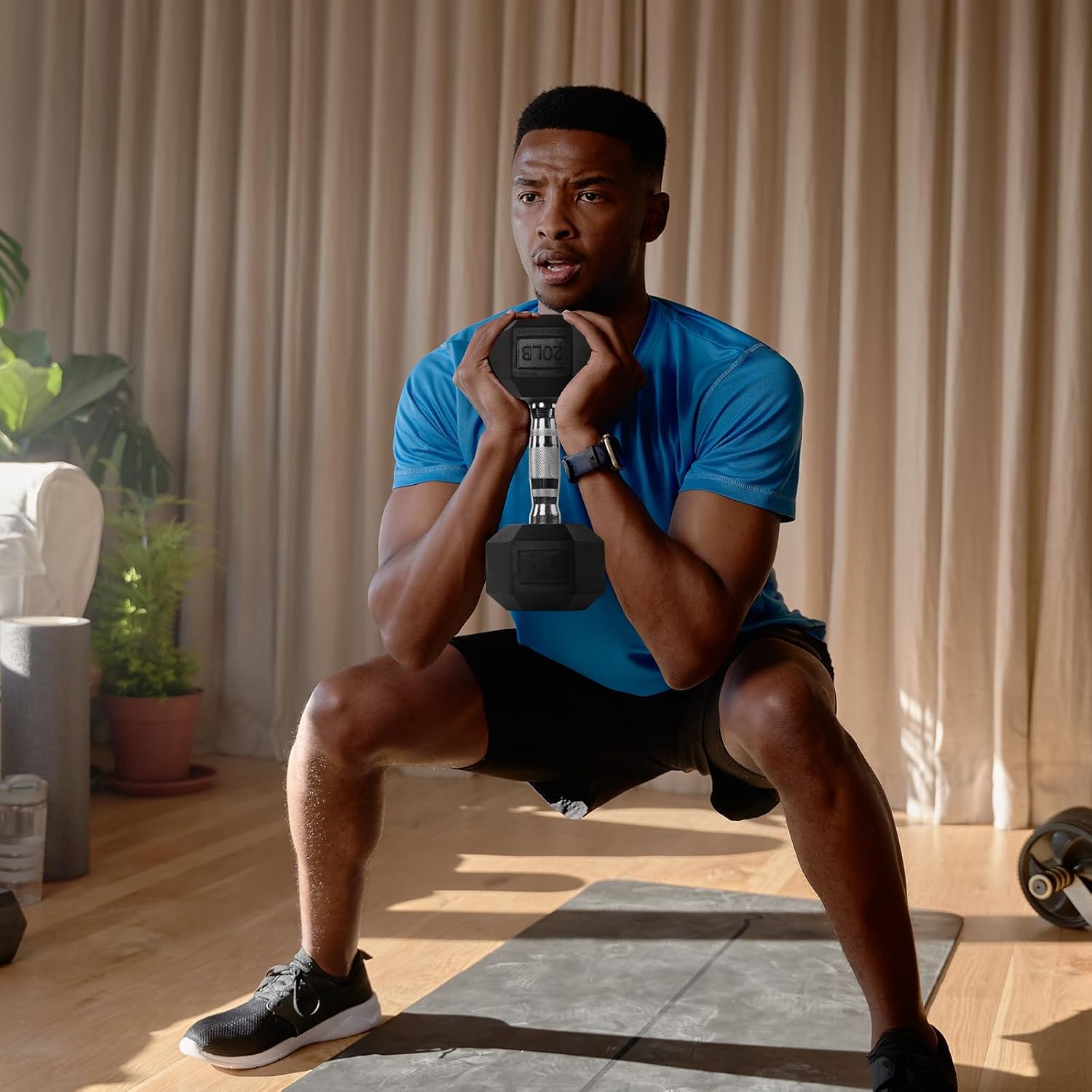 RitFit Rubber Coated Hex Dumbbell Set with Rack, 5-780LB for Home Gym Strength Training, Anti-Slip Knurled Handle, Hexagon Anti-Roll, Heavy-Duty Storage Rack