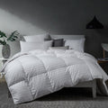 Hotel Grand Goose Down Comforter Duvet Insert Twin - Made in USA，Ultra Soft Striped Pattern Cotton Cover Fabric Fluffy， Hypoallergenic，500 Thread Count，650 Fill Power，All Season Warmth 68x90 Inches