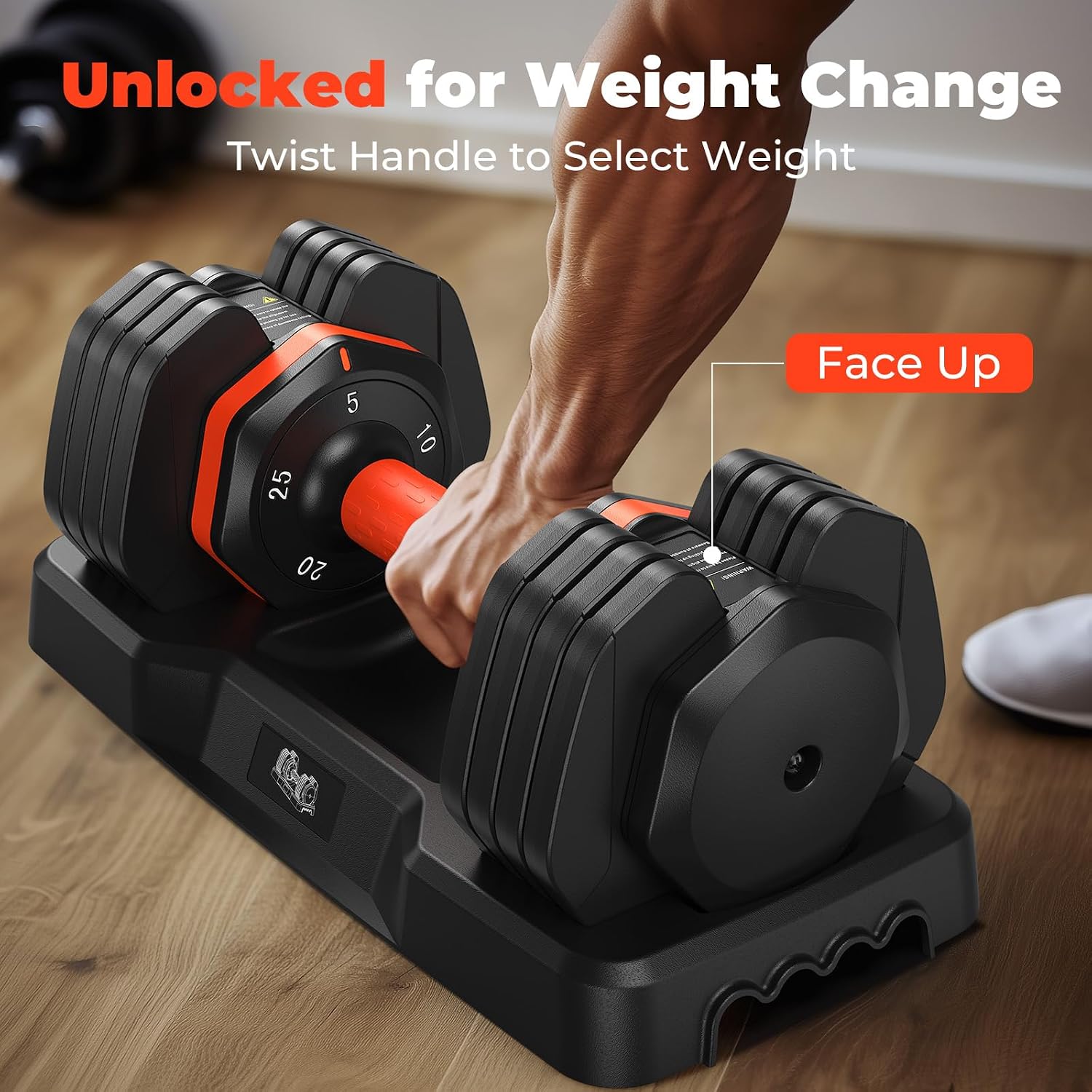 FLYBIRD Adjustable Dumbbell Set of 2, 110LB/50LB Weights Dumbbell Set for Home Gym Exercise & Fitness, Fast Change Weights with Anti-Slip Handle, Multiweight Options for Full Body Workout