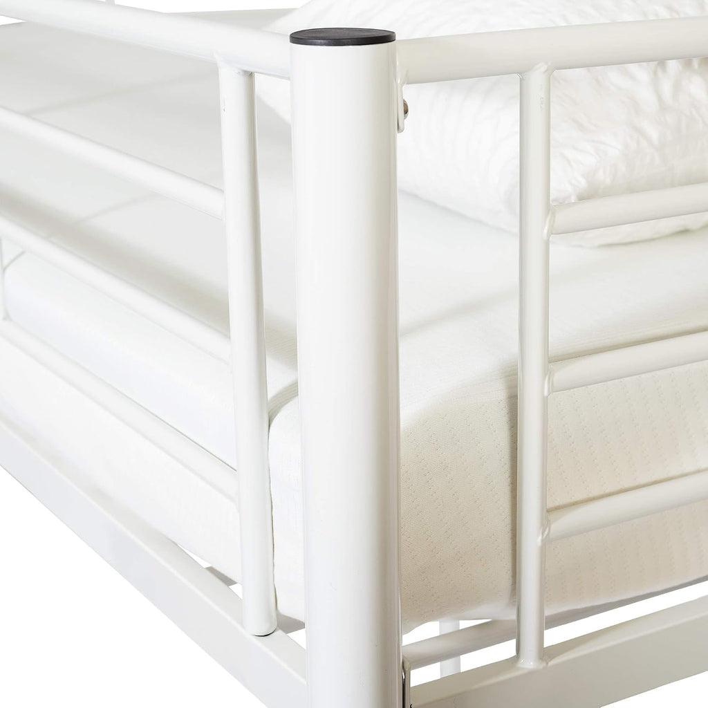 Home Accent Furnishings Full Size Loft Bed-White Metal Finish