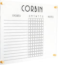 Customized One-Child Horizontal Acrylic Chore Chart (23'W x 18.5'H, Champagne Gold Standoffs)