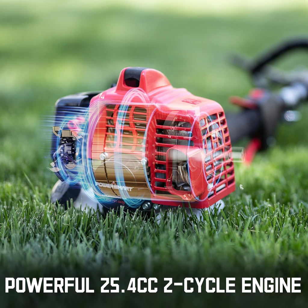 PowerSmart Gas Weed Wacker 2-Cycle 25cc Gas String Trimmer/Edger 16' and 10' Brush Cutter & Shoulder Strap Included