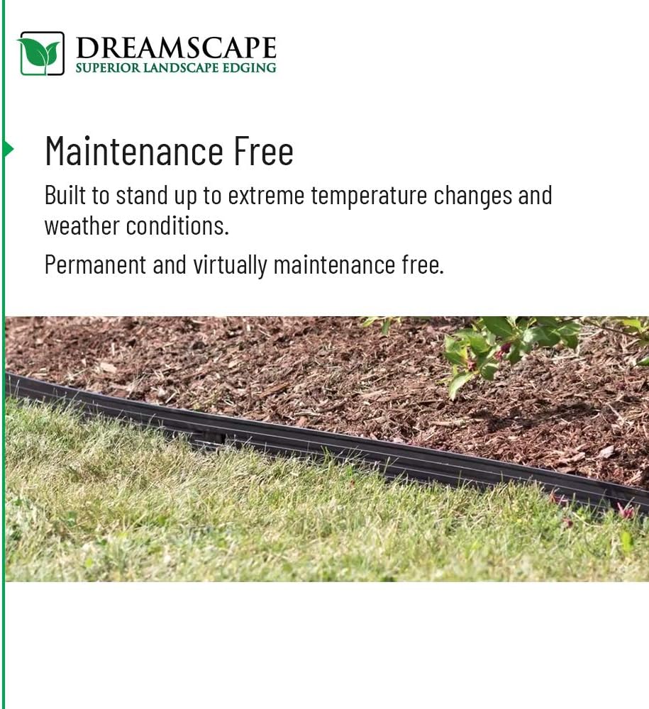Dreamscape E-Z Edge Aluminum Landscape Edging - 4 Strips, 6ft Each (24ft Total), Mill Finish (Natural Aluminum) - Professional Quality Landscaping Border, Metal Divider for Lawn, Garden, Flowerbed