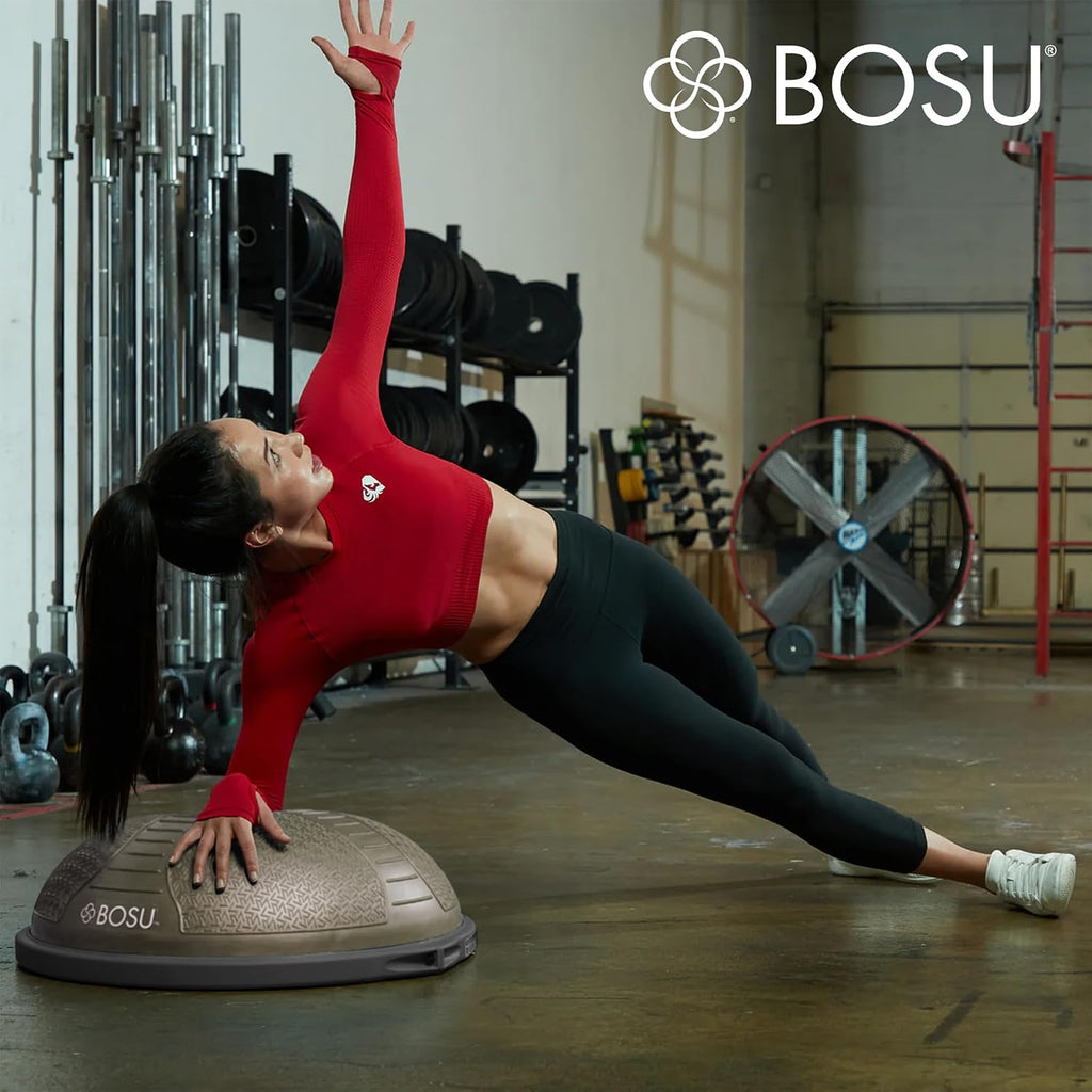 BOSU Nexgen Balance Trainer, Half-Ball Training Equipment, 65 cm Diameter, 300 lb Capacity - Burst-Resistant Stability Exercise Tool w/Non-Slip Base, Includes Hand Pump, Commercial-Grade