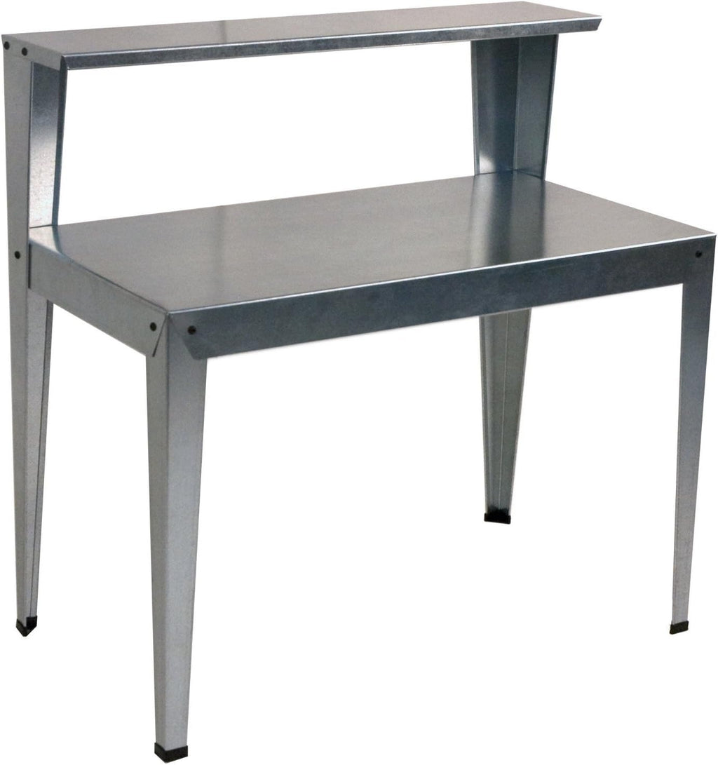 Poly-Tex Metal Galvanized Steel Potting Bench 24' W x 44' L x 44' H, Silver | Greenhouse Accessory, Outdoor Garden Potting Bench, Nursery Worktable, Shelving for Plants, Tools, Equipment, Organization