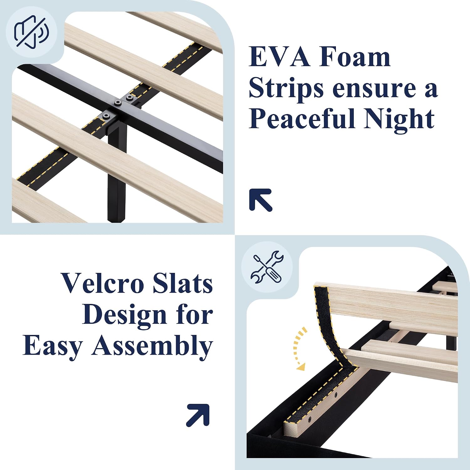 Allewie Queen Size Platform Bed Frame with Charging Station & Storage Headboard, Upholstered Velvet Wingback Design & USB Port, Strong Wooden Slats Support, No Box Spring Needed, Easy Assembly, Black