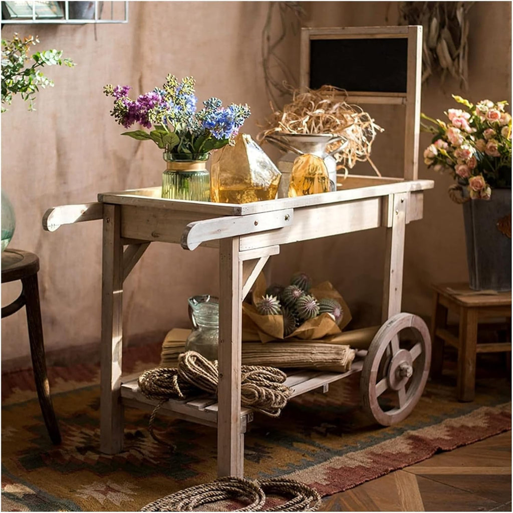 Potting Bench Table,Garden Potting Table, Outdoor Garden Potting Bench Open Shelf Wooden Garden Potting Bench Decorate Plant Gardening Workstation for Flower Shop Courtyard Coffee Shop Display Stand