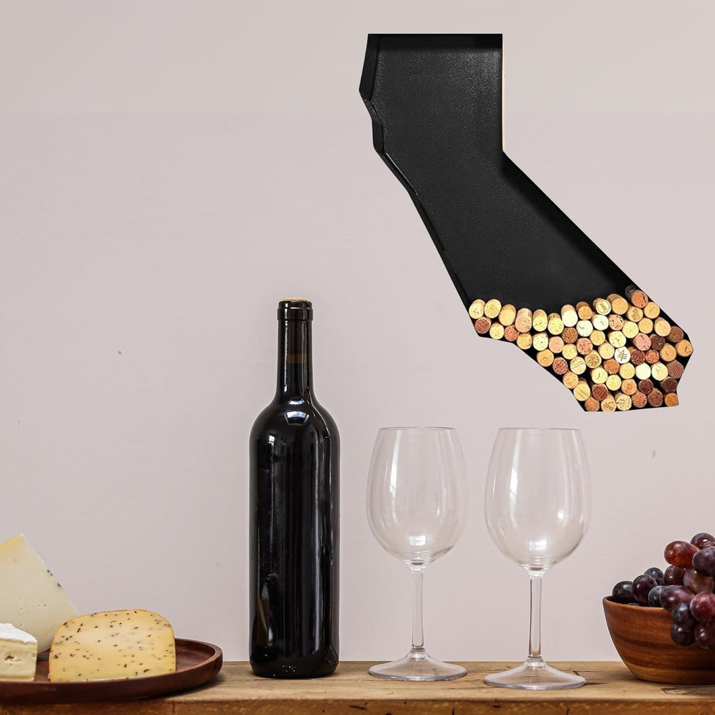 NEONSIGN California State Map Wine Cork Holder Metal Arkansas Decor Sign Wine Bar Pub Home Decoration (Black, 36 inch)