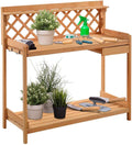 Outdoor Home Garden Wooden Potting Bench with Storage Drawer