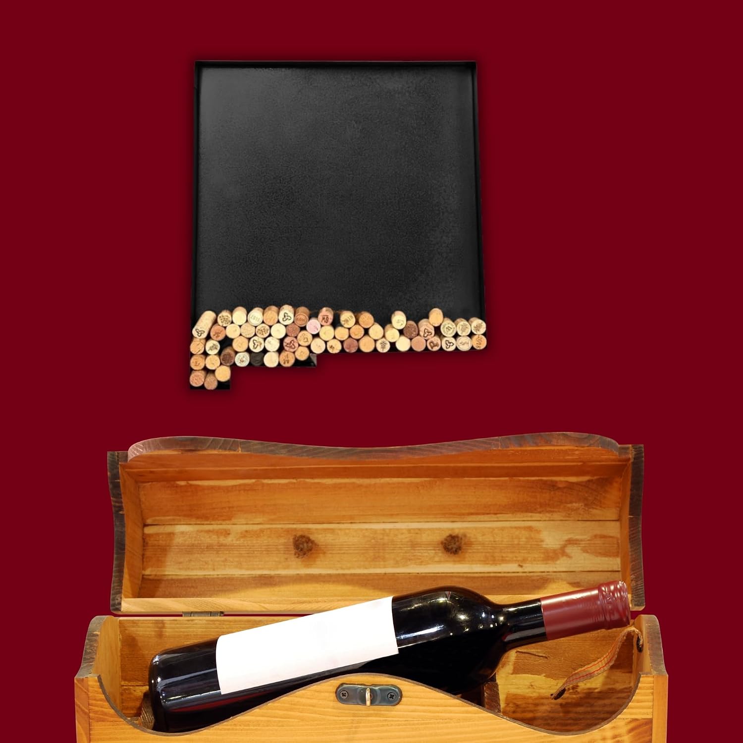 NEONSİGN New Mexico State Map Wine Cork Holder Metal New Mexico Decor Sign Wine Bar Pub Home Decoration (Black, 18 inch)