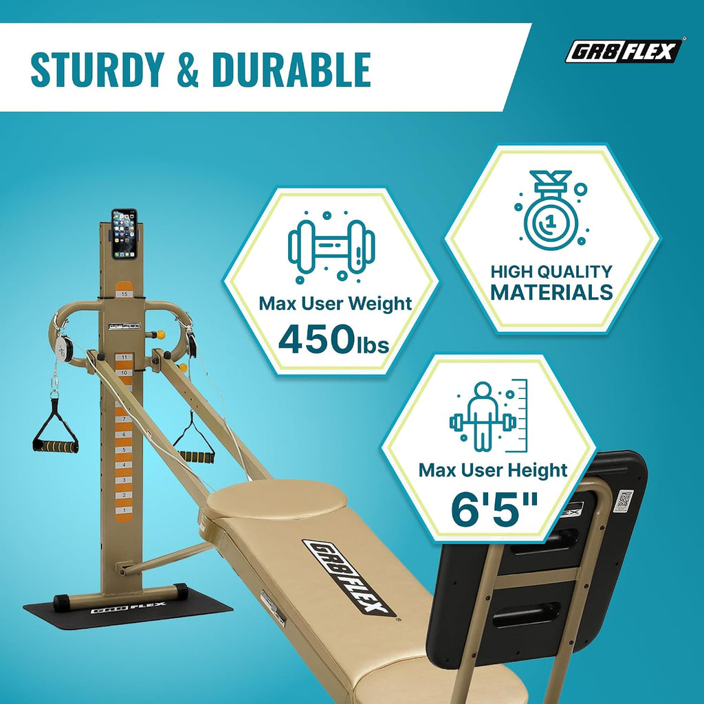 GR8FLEX Performance Gym for Total Over 100 Exercises, Multi-Functional Workout Machine, High Performance Strength Training, Cardio, and Full Body Fitness Equipment for Home Use