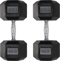 Iron Crush Hex Dumbbells - Heavy Duty PVC Coated Weights, Chrome-Plated Knurled Handles - Workout, Exercise, Lifting, Body Building Home Gym Training Gear - 3 Lb to 50Lb Options - Sold in Pairs