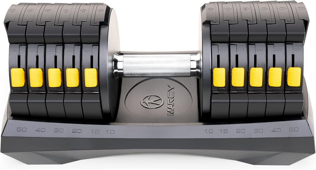 Marcy Adjustable Dumbbell System – 6-in-1 Free Weights for Home Gym, 50 lbs Single or 100 lbs Pair Options for Strength Training