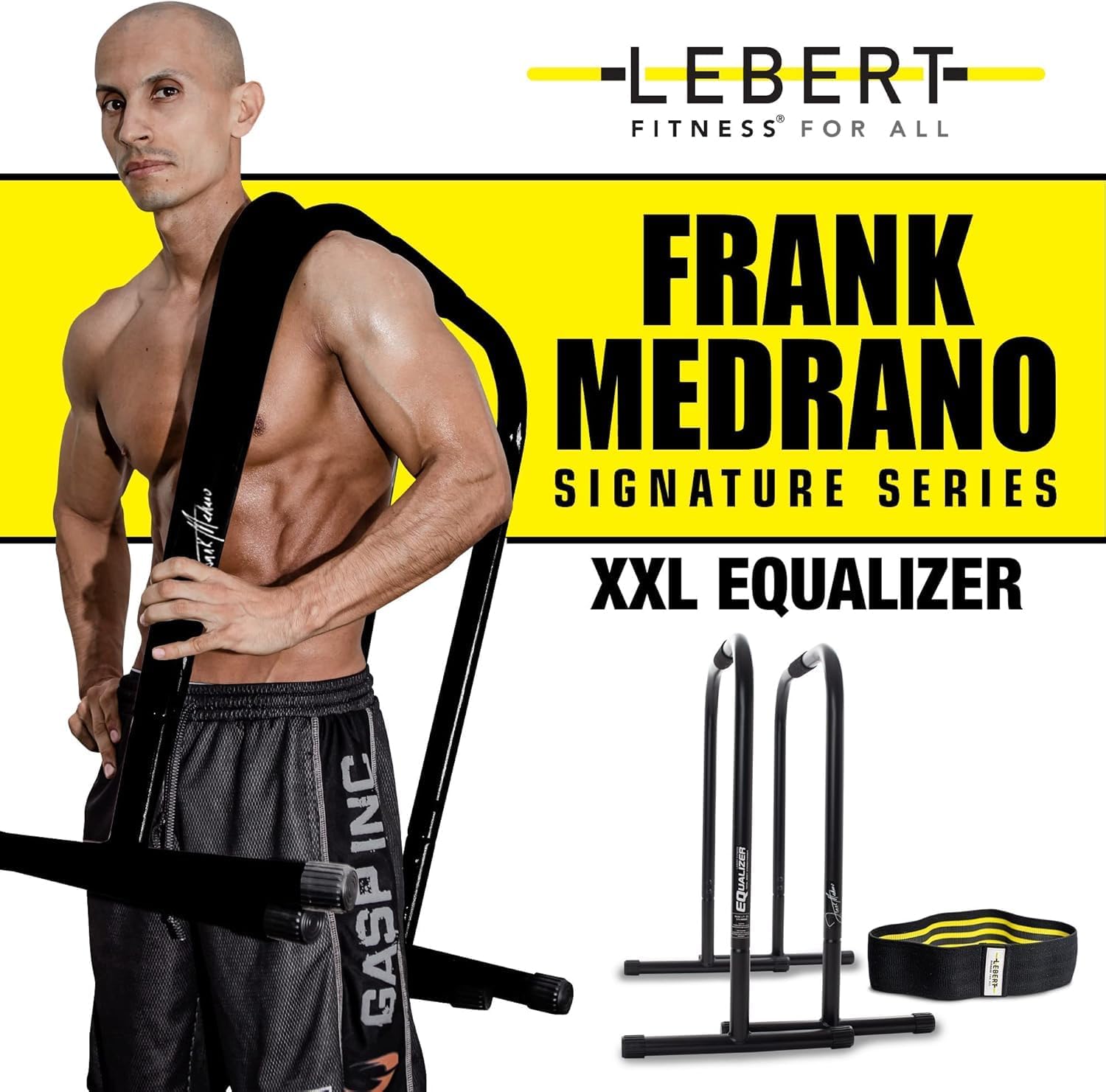 Lebert EQualizer Total Body Strengthener – Portable Dip Station for Full Bodyweight Training – Includes Hip Resistance Band & Online Coaching – Available in Standard & XL Sizes