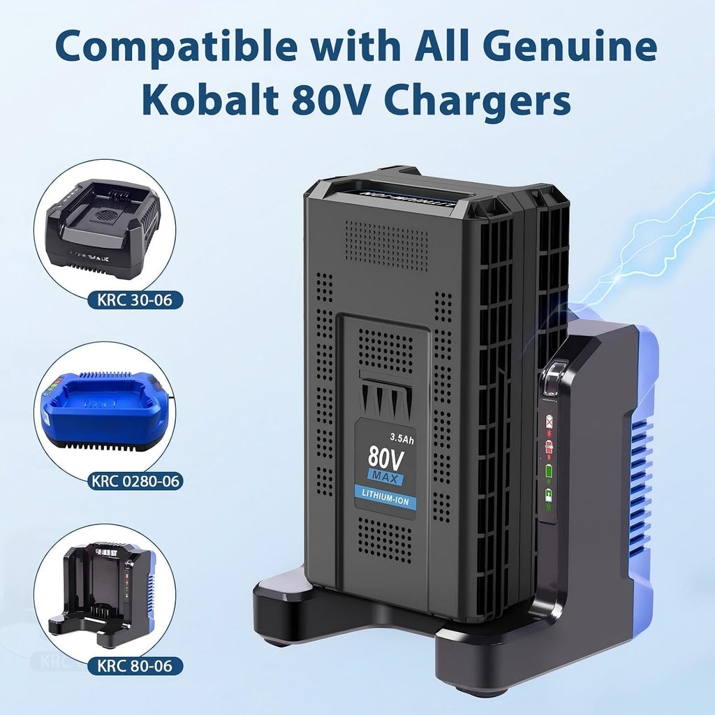 Upgraded 2-Pack 3.5Ah Compatible with Kobalt 80V Battery, Compatible for KB2580-06 KB580-06 KB680-06 KB280-06, Cordless Power Tools