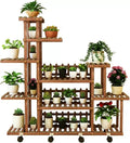 Potting Bench Table,Garden Potting Table, Plant Shelf for Multiple Plants for Balcony Window Garden Living Room Patio Triangle Plant Stands, 125x25x113cm, Brown