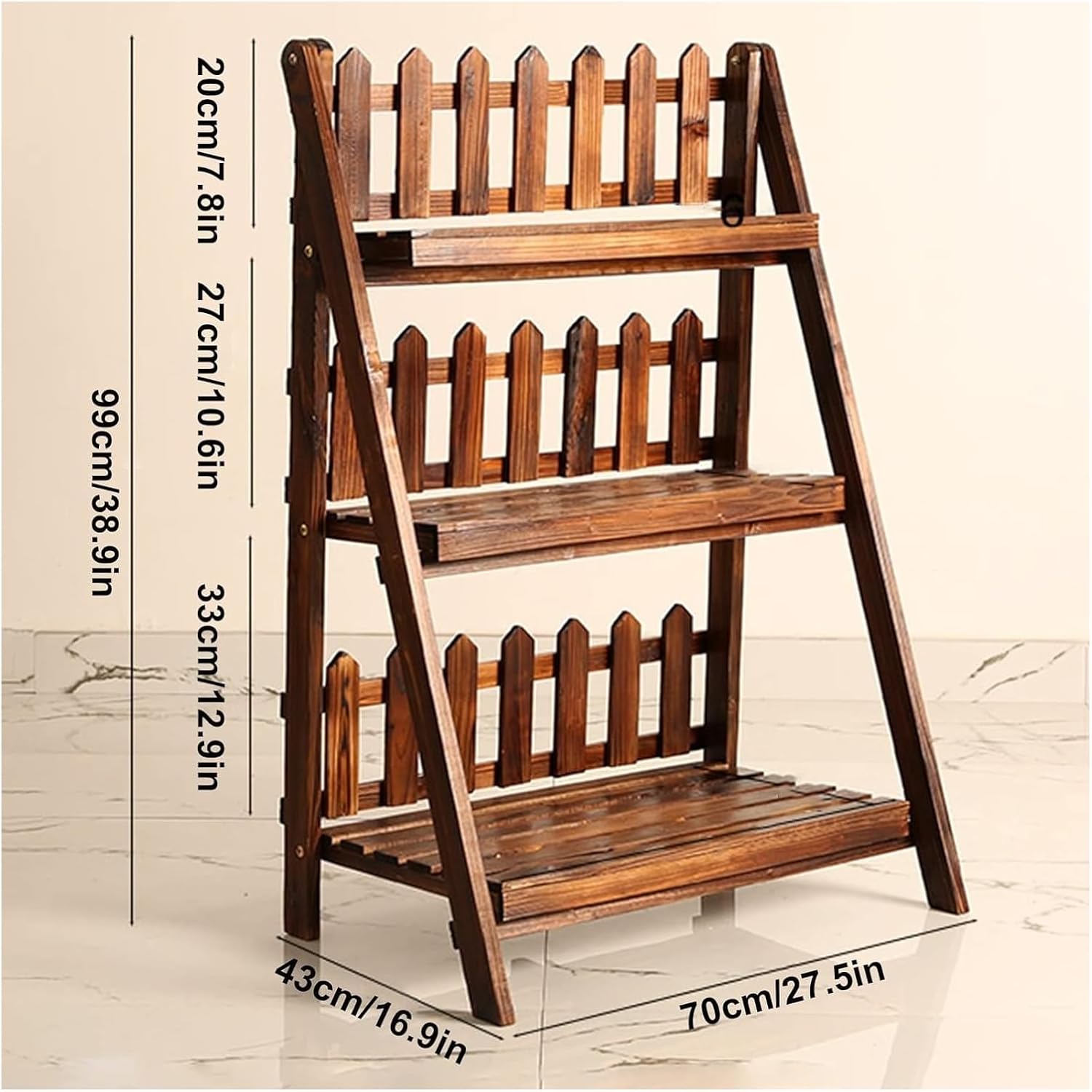 Potting Bench Table,Garden Potting Table, Plant Stand Stepped Type Plant Holders Outdoor Garden Plant Display Rack Flower Pot Stand for Balcony Window Garden Living Room Patio ( Color : Brown , Size :