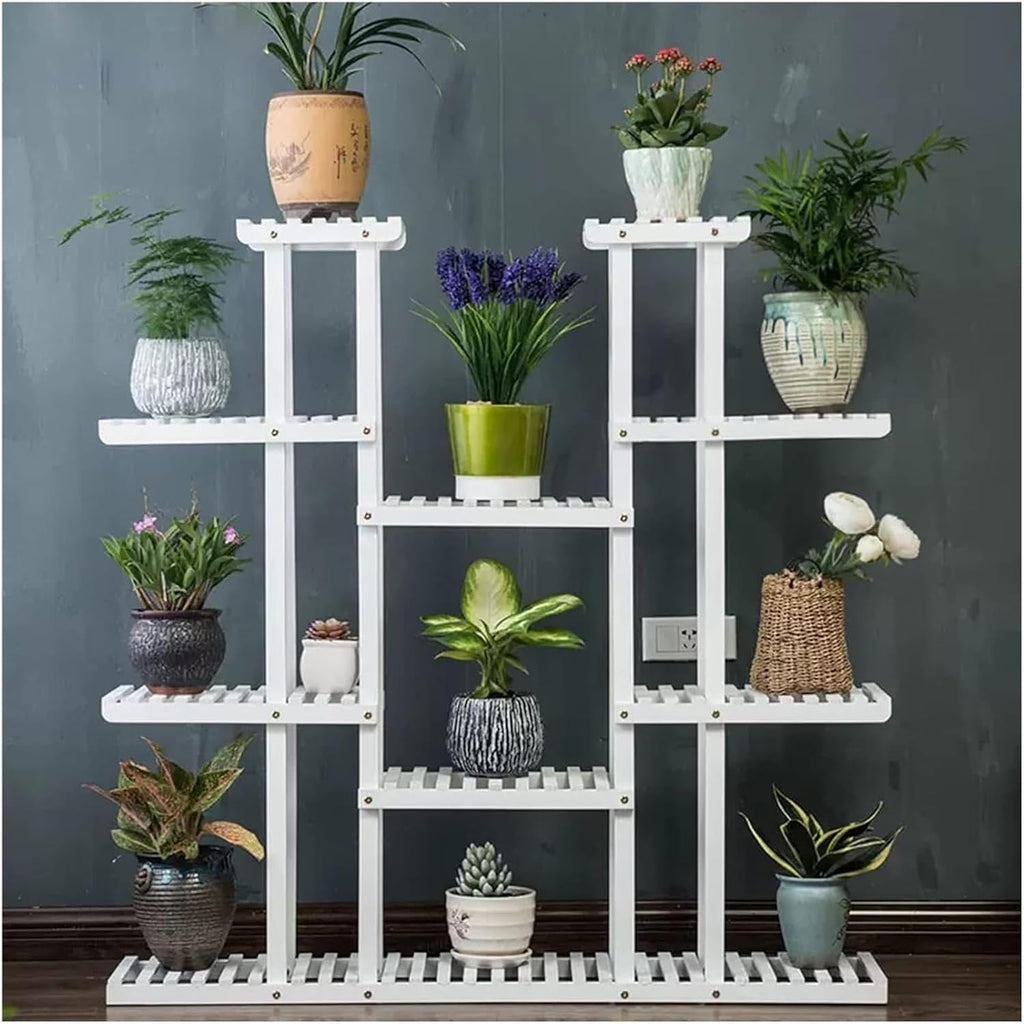 Potting Bench Table,Garden Potting Table, Plant Pot Display Rack for Window Plant Shelf Indoor Garden Balcony Home Decor Living Room Bedroom (Color : White, Size : 120x25x120cm)