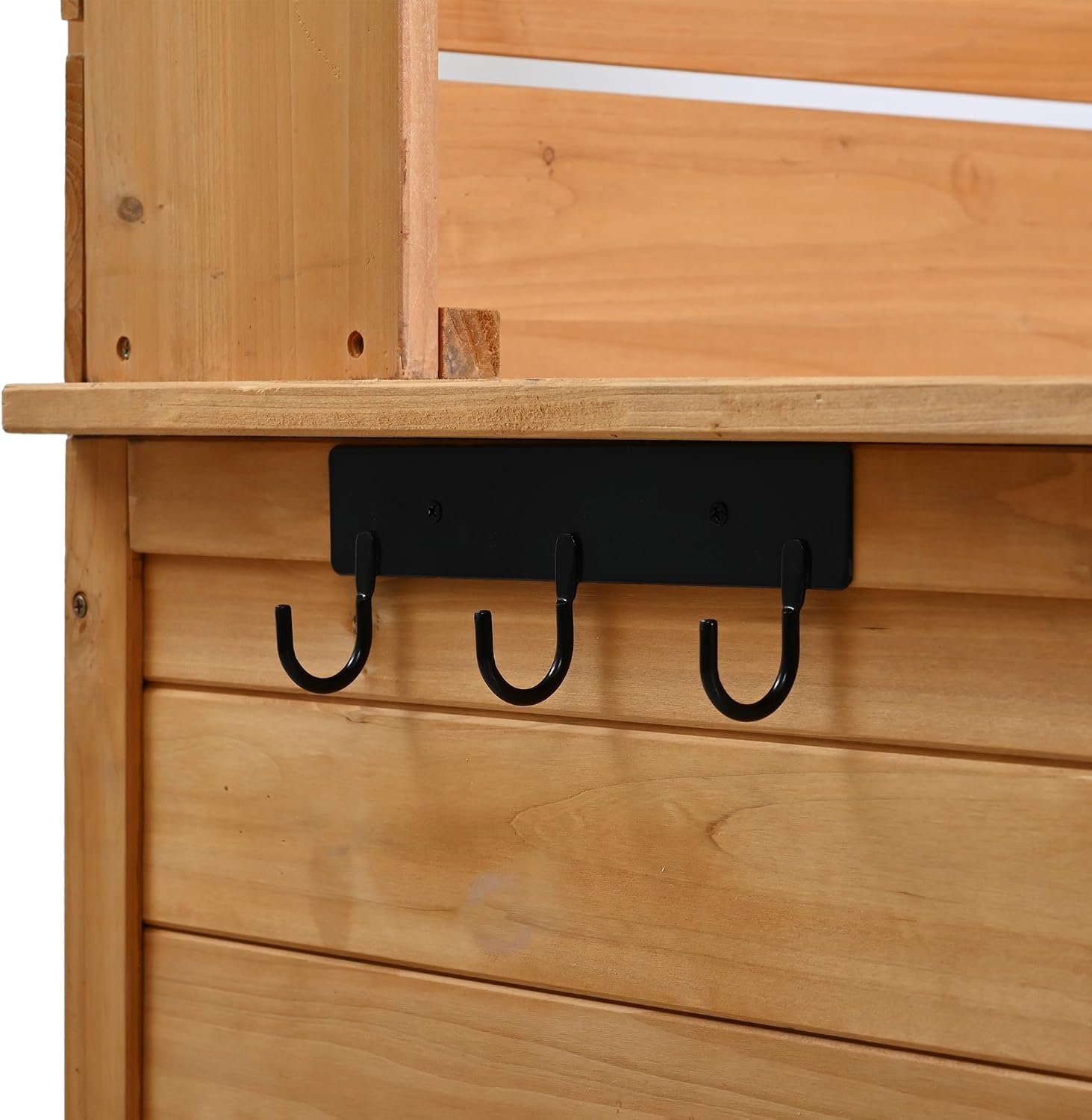 Polibi 65' H Large Garden Potting Bench with Lockable Wheels,Hutch Top & Storage Cabinet, Fir Wood Outdoor Kitchen Island Prep Cart with Drawers and Removable Shelves for Grilling, Natural