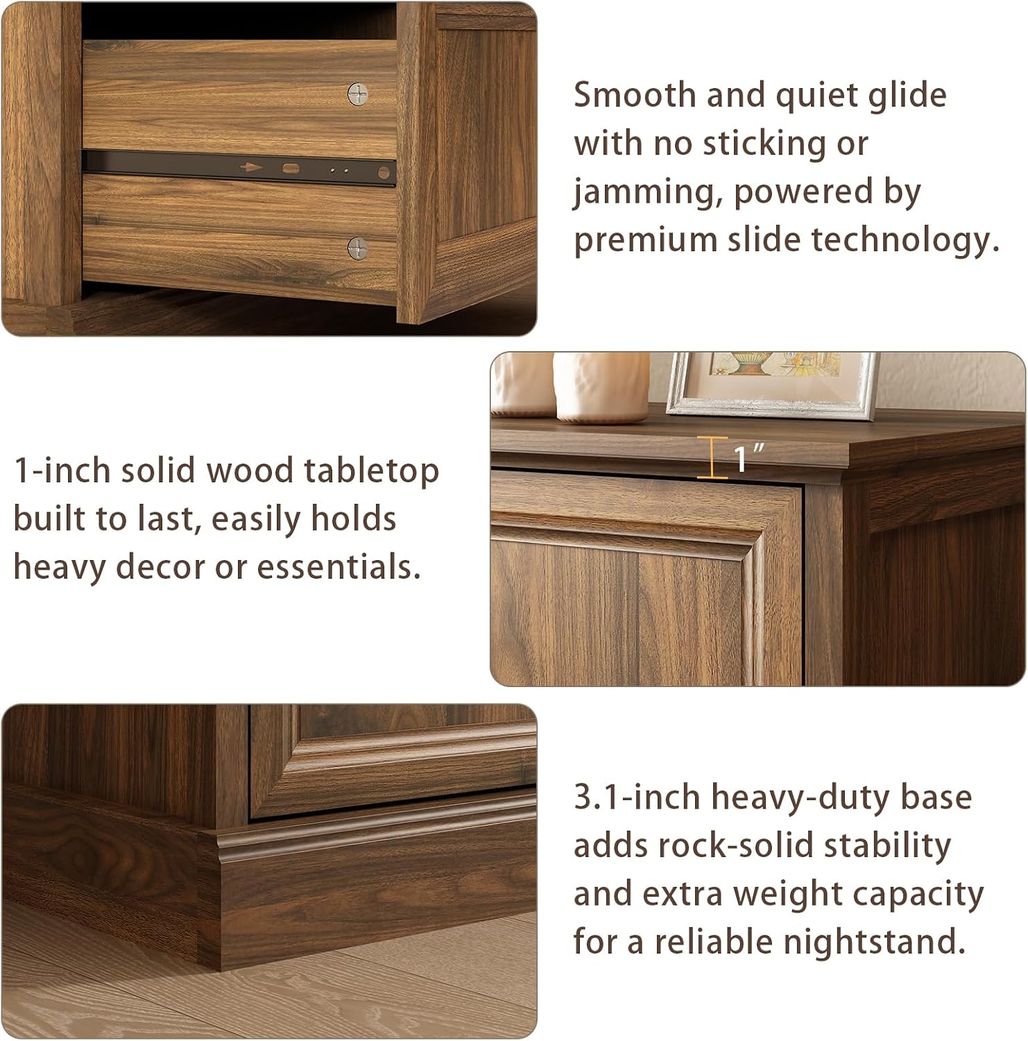 Farmhouse 6 Drawer Dresser for Bedroom, 55 Inch Wide Modern Walnut Dresser TV Stand with Large Drawers & Bar Handles, Rustic Wood Chest of Drawers for Bedroom, Living Room, Hallway, Entryway.