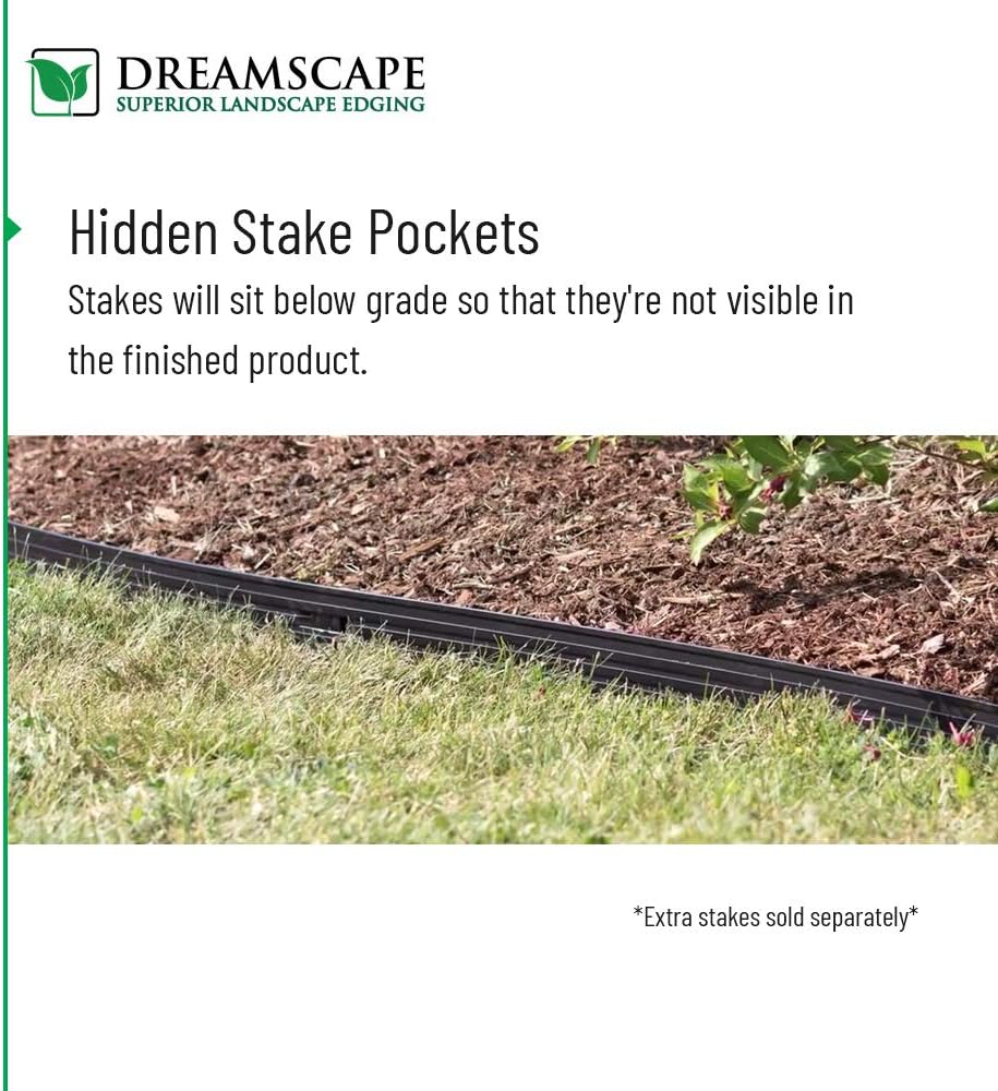 Dreamscape PRO Aluminum Landscape Edging - Easy Install Professional Landscaping Border - 10 Strips, 8ft Each (80ft Total) - Black Painted - Metal Divider for Lawn, Garden, Flowerbed