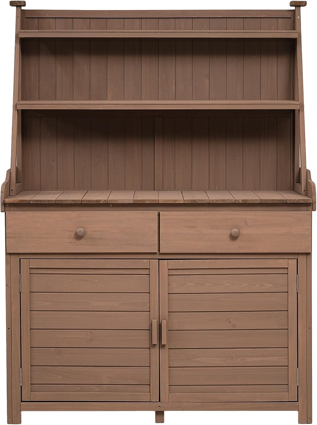 CIATRE 65-Inch Rustic Fir Wood Garden Potting Bench Table with Storage Shelf, Drawers, Cabinet & Assembly Video - Ideal for Outdoor Gardening - Enhanced Stability & Storage Solutions