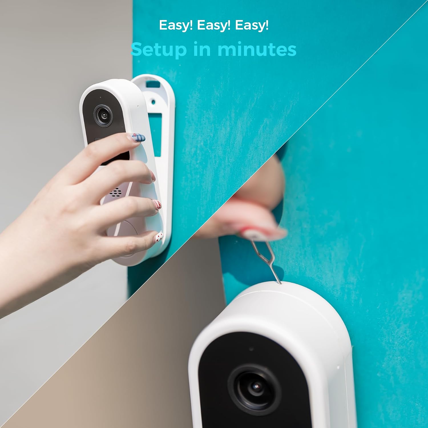 SOVMIKU Vicohome 2K AI Video Doorbell &Solar Security Camera Wireless Outdoor, Color Night Vision,Two Way Audio, Motion Detection, Easy to Setup,Audible Flashlight Siren 180 Days Exchange Policy