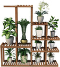 Potting Bench Table,Garden Potting Table, Plant Pot Stand for Window Plant Shelf Indoor Garden Balcony Home Decor Living Room Bedroom, 120x25x120.5cm, Brown
